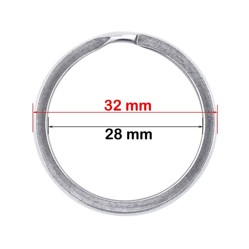 Auerllcy Key Rings, 304 Stainless Steel Round Flat Split Keychain Ring for Car Keys Organization DIY Attachment - Bulk Pack of 24 PCS, 1.26inch/32mm. (24) - Image 3